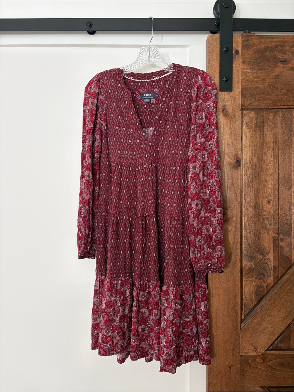 maeve red paisley print dress